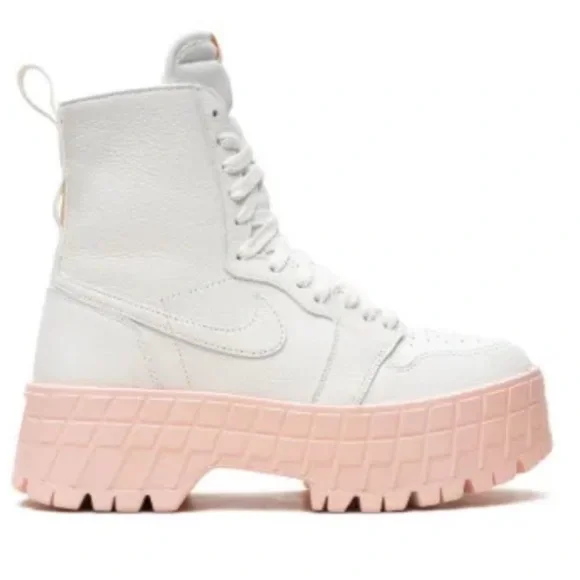 NIKE AIR JORDAN 1 Brooklyn White & Pink Sneaker Boot--NEW--12 - Picture 6 of 14